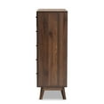 thumbnail image 4 of Baxton Studio Hartman Mid-Century Modern Walnut Brown Finished Wood 5-Drawer Storage Chest, 4 of 7