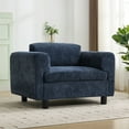 thumbnail image 4 of Miekor Furniture Modern Oversized Armchair Comfy Accent Chair Single Sofa For Living Room Bedroom Office Apartment, Woven Velvet Fabric, Blue 5147N, 4 of 11