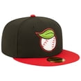 thumbnail image 3 of Men's New Era Black/Red Fresno Grizzlies Theme Night 59FIFTY Fitted Hat, 3 of 5