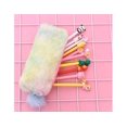 thumbnail image 2 of Estuche de lápices de peluche con diseño de arcoíris para niñas, estuche esponjoso, lindo portalápices de arcoíris, estuche suave, estuche para lápices esponjoso, bolsa de maquillaje, bolsas de, 2 of 5