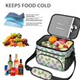 thumbnail image 5 of Dinosaur and Grid Rainbow Pattern Insulated Lunch Box for Women Men, Medium Leakproof Cooler Bag with Adjustable Strap, 10"x6.7"x8", 5 of 6
