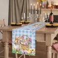 thumbnail image 2 of Table Runners 72 Inches Long Dress Scarves, Easter Bunny Farmhouse Kitchen Table Runner, Coffee Tablerunners, Spring Easter Eggs Floral Blue Check 16x72 Inch, 2 of 9
