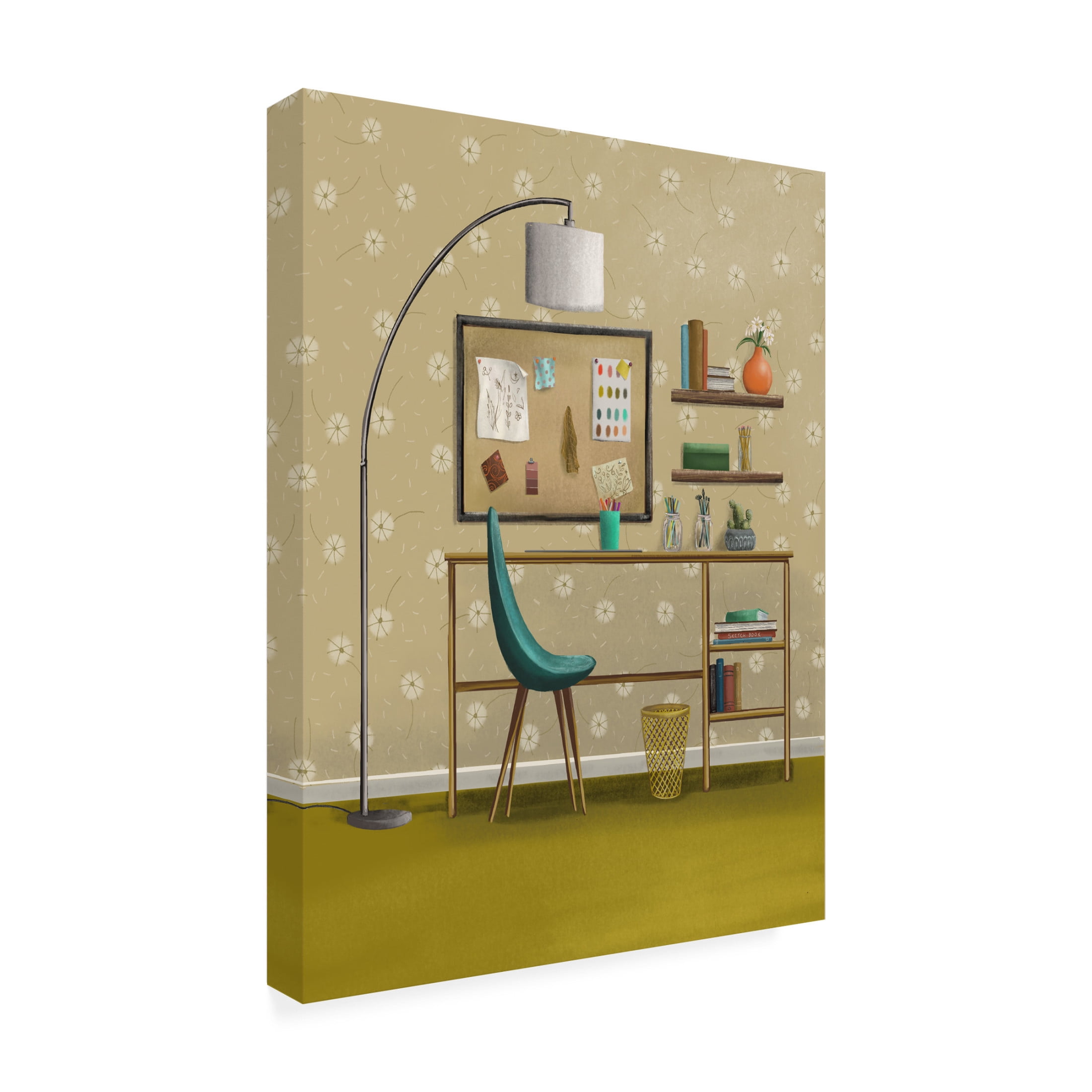 Canvas Wall Art - Christine Rotolo 'Interior Work Desk' Wall Art for Living Room, Bedroom, or Office Décor by Trademark Fine Art - 24 x 32 Inches