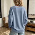 thumbnail image 4 of Dwellite Womens Knit V Neck Sweater Long Sleeve Fall Tops Lightweight Basic Pullover Tops Light Blue M, 4 of 6