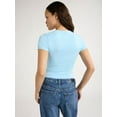 thumbnail image 2 of Scoop Women's Ultimate Refined Jersey Knit Fitted Baby Tee, Sizes XS-XXL, 2 of 5