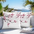 thumbnail image 5 of Waterproof Throw Pillow Covers Set of 2, 16x16 Inch Cherry Blossoms Decorative Pillowcases Outdoor Pillow Slip Cushion Covers Set for Couch Tent Pink Pastoral Modern Gradient Spring, 5 of 7
