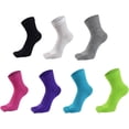 thumbnail image 1 of Women's Cotton 5 Toe Sock Sport Solid Color Five Finger Socks 7 Piece, 1 of 8