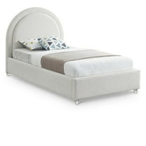 Meridian Furniture Milo Cream Fabric Twin Bed