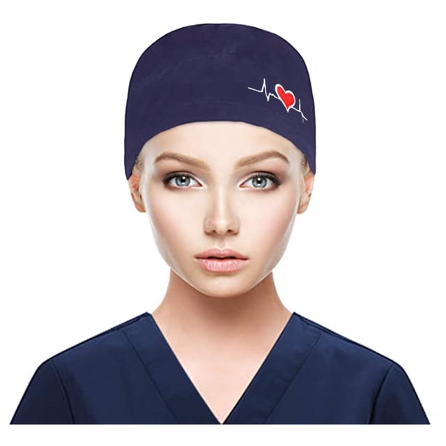 Unisex Baseball Cap with Custom Print Buttons and Sweatband for Scrub Hat Bouffant