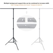 LINCO T-Shape Backdrop Stand with Black Screen 2 Softbox Studio Lighting Kit for Photo Video
