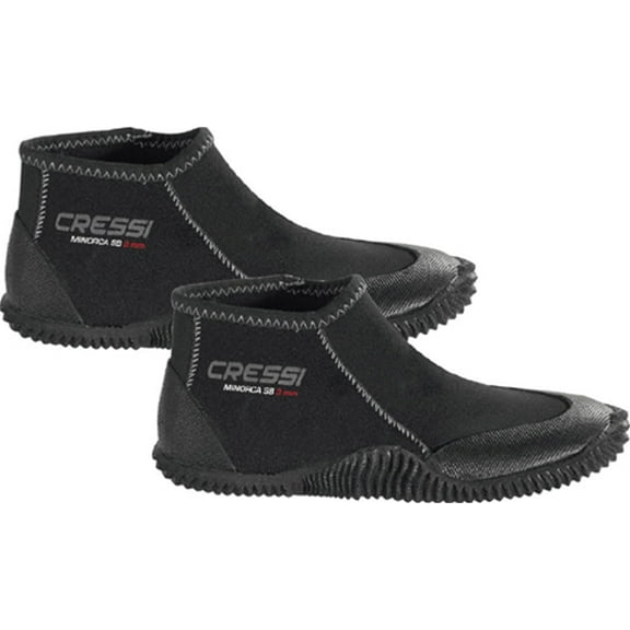 Cressi Minorca Short 3mm Dive Boots (Black/Black, US Men's 5