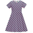 thumbnail image 7 of NAISIBABY A-Line Dress for Girls, Striped Stretch Short Sleeve Kids Casual Flare Sundress Pink 4-5T, 7 of 7