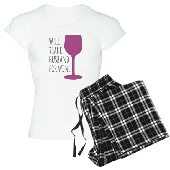 CafePress - Husband For Wine Women's Light Pajamas - Women's Short Sleeve Print T-Shirt and Pants Light Cotton Pajama Set