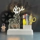 thumbnail image 1 of Lámpara LED de escritorio con portalápices y carga USB | Moderno organizador de plástico blanco para oficina, hogar y escuela | Luz nocturna para el cuidado de la vista, ideal para decorar el, 1 of 7