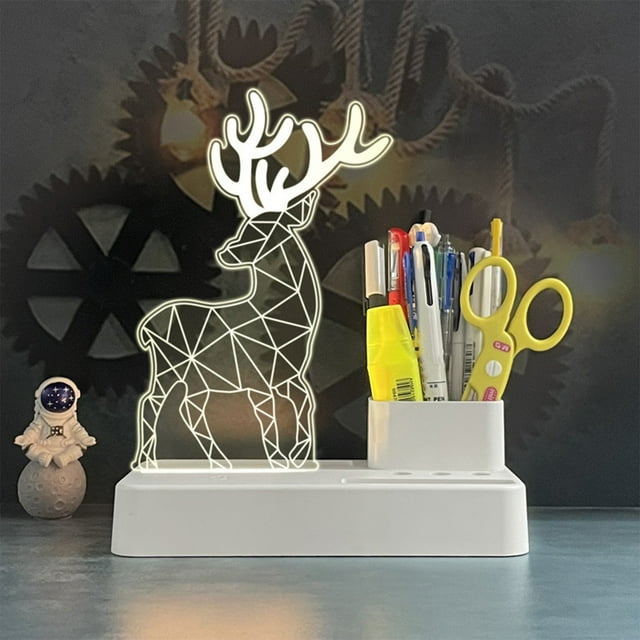 LSLJS Pen Holder with LED Light Pen Organizer for Desk Desktop Organizer Pencil Organizer Desk Decoration for Office Home School Good Gift, Pen Holder