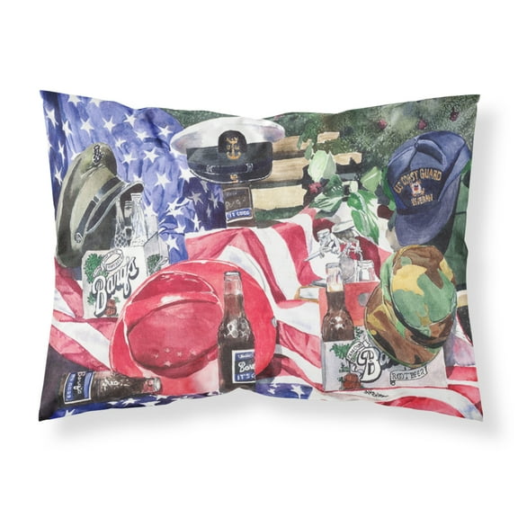 Carolines Treasures 1012PILLOWCASE Barqs and Armed Forces Fabric Standard Pillowcase Standard multicolor