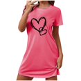 thumbnail image 1 of Rbaofujie Pyjama d'Été pour Femmes Robe de Nuit Courte Surdimensionnée pour Femmes Imprimée à Col Rond et Manches Courtes Robe Pyjama Mignonne, 1 of 6