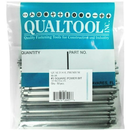 Qualtool Premium 88-3R-50 Size 3 Square Power Bit, 50-Pack | Walmart Canada
