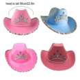 thumbnail image 2 of Redempat Stylish And Fashionable Cowboy Hat Accessory For Cosplayers Bright Cowgirl Style AcrylicFibers Pink crown, 2 of 6