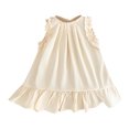 thumbnail image 2 of Peplum Dresses for Girls 6M-8Y Cute Ruffle Sleeveless Crewneck Sundresses Toddlers Kids Lightweight Pleated Loose Pullover Babydoll Dress, 2 of 7