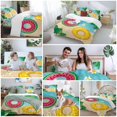 thumbnail image 5 of King 4 Piece Bedding Set Summer Ocean Tropical Leaves Soft Breathable Duvet Cover and Pillowcase, Cartoon Swimming Circle Duvet Cover Set Bed Sheets for Bedroom Dormitory Guest Room, 5 of 9