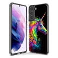 thumbnail image 3 of MUNDAZE Samsung Galaxy S9 Neon Rainbow Glow Unicorn Floral Shockproof Clear Hybrid Protective Phone Case Cover, 3 of 5