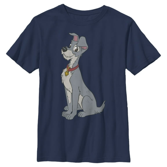Boy's Lady and the Tramp Smiling Handsomely Graphic Tee Navy Blue Small