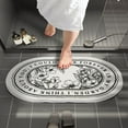thumbnail image 3 of jifeng Non-Slip Floor Rug Doormat Indoor Machine Washable Dryable Effective Grip Carpet Flower Oval, 3 of 9