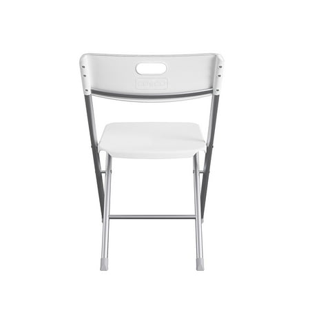 Mainstays Resin Seat & Back Folding Chair, White, 4-Pack