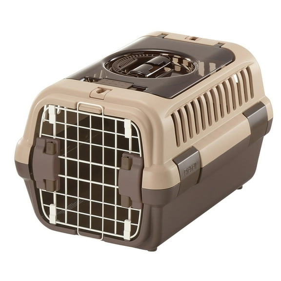 Samll Double Door Pet Carrier, Brown