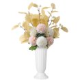 thumbnail image 1 of Simulación de hoja de eucalipto, bola, crisantemo, ramo, jarrón, arreglo floral, color blanco champán, altura de un solo ramo, 47cm, 1 of 10
