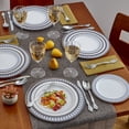 thumbnail image 2 of DISPOSABLE DINNERWARE SET | Heavy Duty Plastic Dishes | Elegant Fine China Look | Includes: 20 Dinner Plates, 20 Salad Plates and 20 Dessert Plates | Renaissance Collection – Royal Blue, 2 of 2