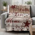 thumbnail image 2 of Vintage Farmhouse Blanket Soft Cozy Warm Throw Blanket for Couch, Plush Fuzzy Flannel Fleece Blankets for Sofa, Brown Country Star Berries Wooden Grain Bed Blankets Lightweight Gifts for Men, 50"x60", 2 of 9