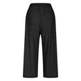 thumbnail image 7 of UAMVSH Capris for Women Summer Casual Wide Leg Cropped Pants Elastic Waist Drawstring Loose Comfy Capri Pants with Pockets, 7 of 7