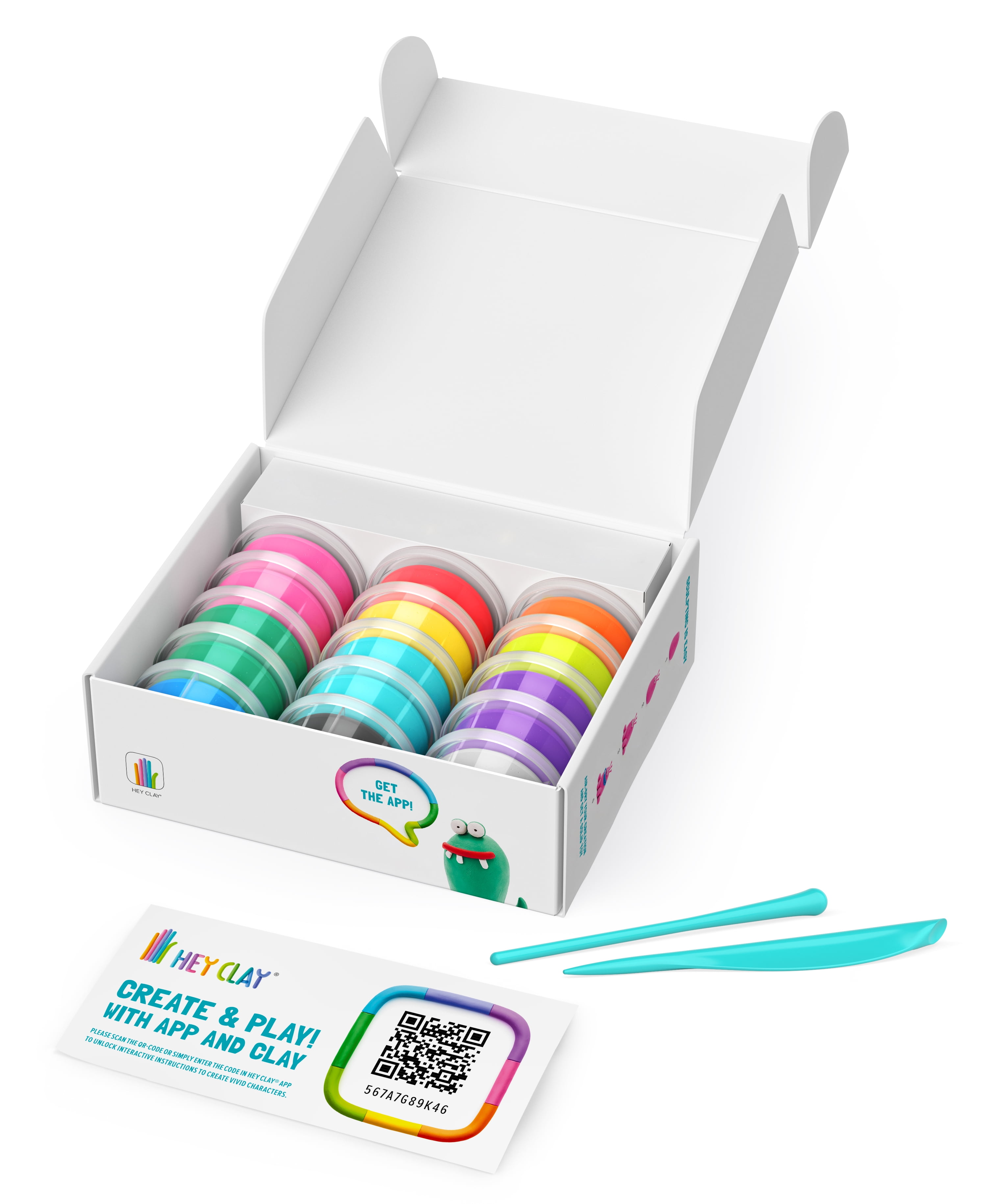 Hey Clay Monsters, Air Dry Clay Kit with Interactive App for Kids & Tweens
