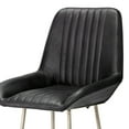 thumbnail image 2 of Counter Stool with Leatherette and Metal Sled Base, Black and Silver- Saltoro Sherpi, 2 of 5
