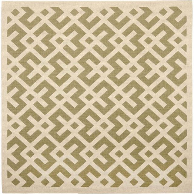 Safavieh Courtyard Green Indoor Outdoor Rug - Square 5'3"