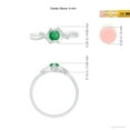 thumbnail image 4 of ANGARA Natural Solitaire Emerald Bypass Promise Ring with Diamond Accents in 14K White Gold for Women (Size-4mm) | May Birthstone, Birthday, Anniversary, Jewelry Gift for Women | Natural Emerald Ring, 4 of 9