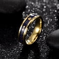 thumbnail image 4 of Galaxy Style Tioneer Tungsten Carbide Ring w Opal & Gold leaf Inlay in 8mm or6mmWedding Band for Men Women, 4 of 6