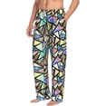thumbnail image 6 of Salouo Colored Glass Print Pajama Pants for Men, Lounge Pants Elastic Waistband Casual Men's sleepwear Loungewear Sleep Pajama Pant -XX-Large, 6 of 7