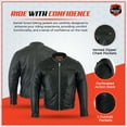 thumbnail image 3 of Daniel Smart Men’s Motorcycle Leather Jacket Soft Goatskin Modern Sporty Leather Mens Jacket, 3 of 7