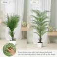 thumbnail image 5 of 4FT Fake Palm Tree Faux Areca Palm Plants with 21 Full Lifelike Palm Leaves Realistic Trunks Fake Tropical Palm Tree for Indoor Home Office Outdoor Yard Décor with Trapezoidal Prism White Pot, 5 of 7