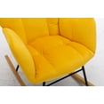 thumbnail image 5 of Rocking Chair, Plush Teddy Fabric Upholstered Accent Chair with Tufted Back & Padded Seat, Ergonomic Nursery Glider for Adults, Living Room Bedroom Furniture, Soft Yellow, High-Weight Capacity, 5 of 8
