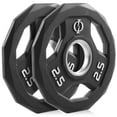thumbnail image 2 of Philosophy Gym Set of 2 Rubber Coated 2-inch Olympic Grip Weight Plates (2.5 LB each) for Weightlifting, 2 of 6