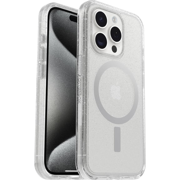 Restored OtterBox SYMMETRY SERIES Case for iPhone 15 Pro - Stardust (Clear Glitter) (Refurbished)
