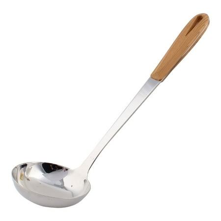 Kitchen Wood Handle Stainless Steel Hanging Soup Rice Paddle Scoop ...