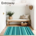 thumbnail image 3 of ODIKA 8'x10' Machine Washable Non-Slip Area Rug, Modern Teal Stripe Contemporary High Traffic Rug, Blue, 59105, 3 of 7