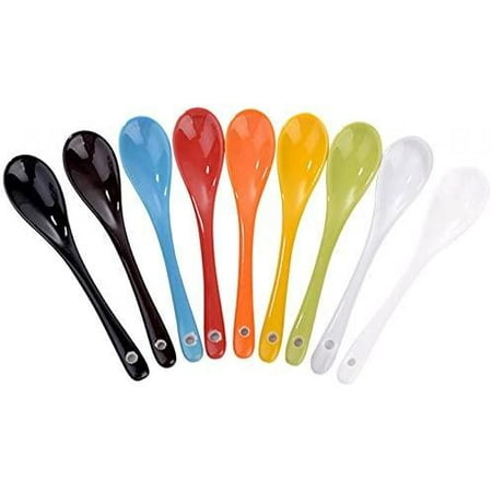 

7PcsCeramic Spoons Egg Spoons Stir Bar Tea spoon Teaspoons for Coffee Tea Yogurt Ice-cream Porcelain Spoons muti-color