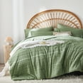 thumbnail image 2 of Davulos Queen Size Comforter Set 7-Piece Bed Set for All Seasons Green Bed in a Bag with Comforter, Sheets, Pillowcases & Shams, 2 of 7