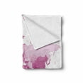 thumbnail image 2 of Pale Pink Soft Flannel Fleece Throw Blanket, World Map Continents Island Land Pacific Atlas Europe America Africa, Cozy Plush for Indoor and Outdoor Use, 60" x 80", White Pale Pink, by Ambesonne, 2 of 6